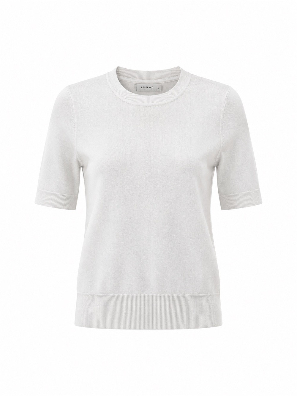 Reserved White Knit Short Sleeve Top Minimalist Clean Girl Quiet Luxury Basics